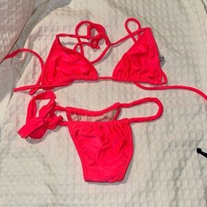 Bright pink bikini